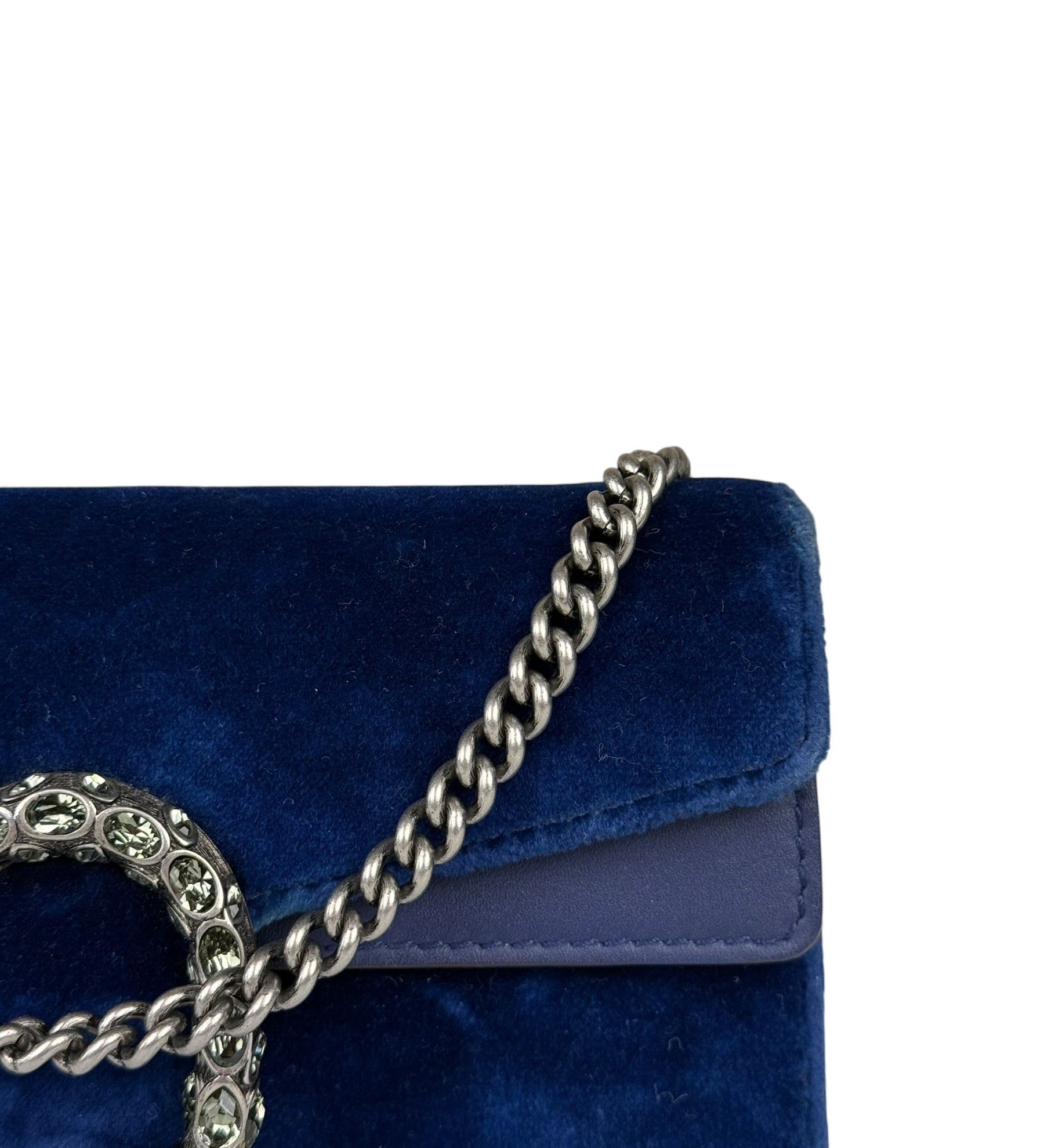 Gucci Blue Velvet Mini Dionysus Chain Bag
