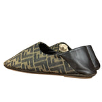 Fendi FF Zucca Canvas/Leather Slippers