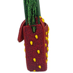 STAUD Strawberry Red Tommy Beaded Bag