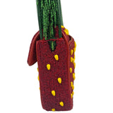 STAUD Strawberry Red Tommy Beaded Bag