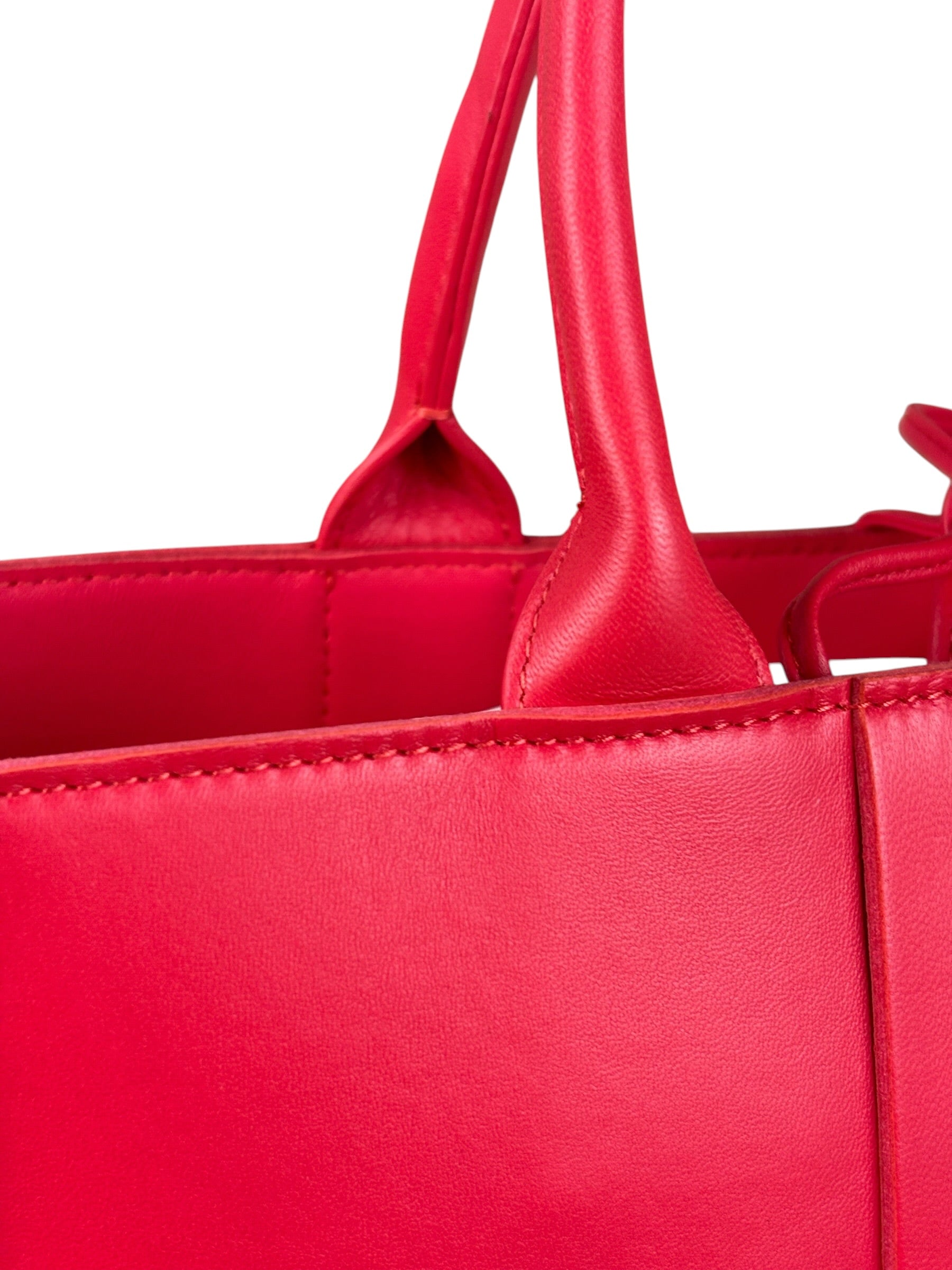 Bottega Veneta Red Leather Arco Tote Bag