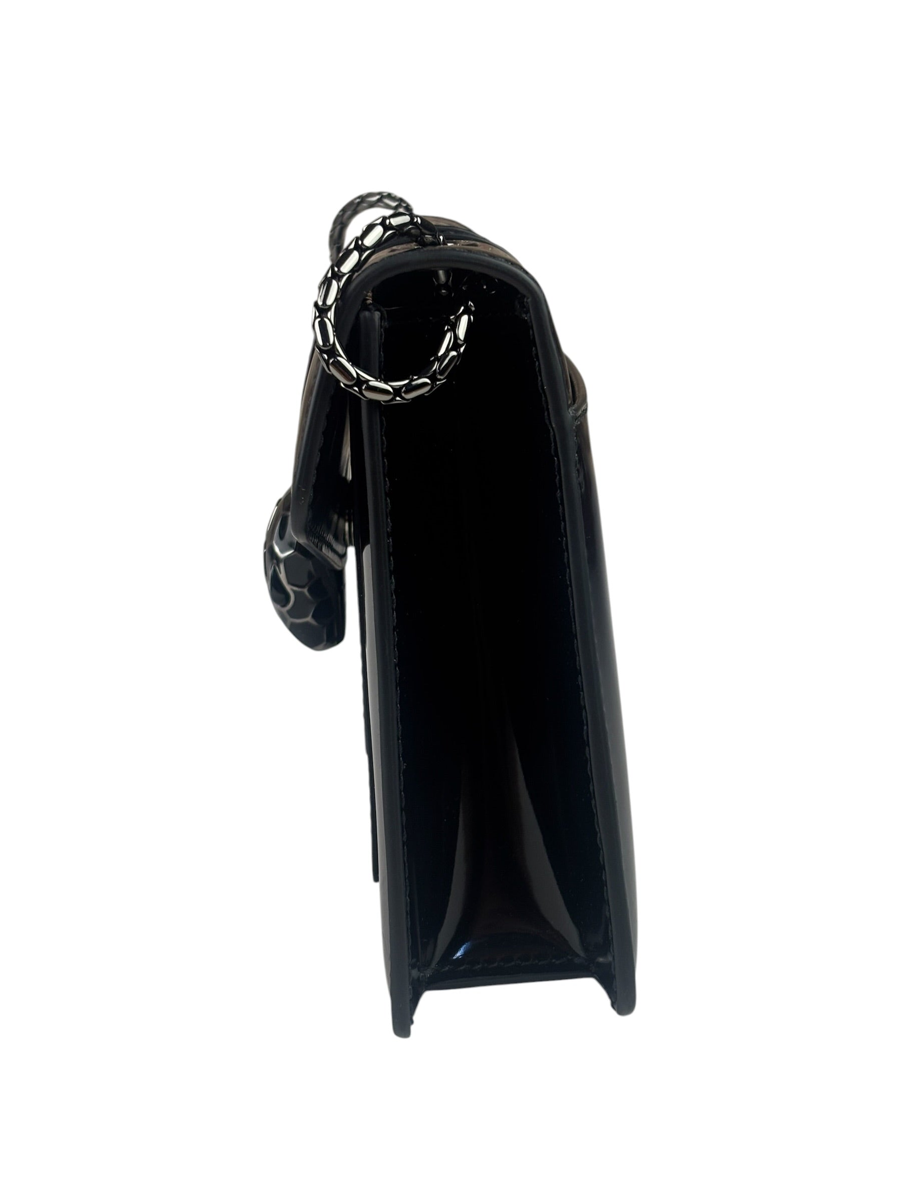 Bvlgari Black Patent Leather Small Serpenti Crossbody Bag