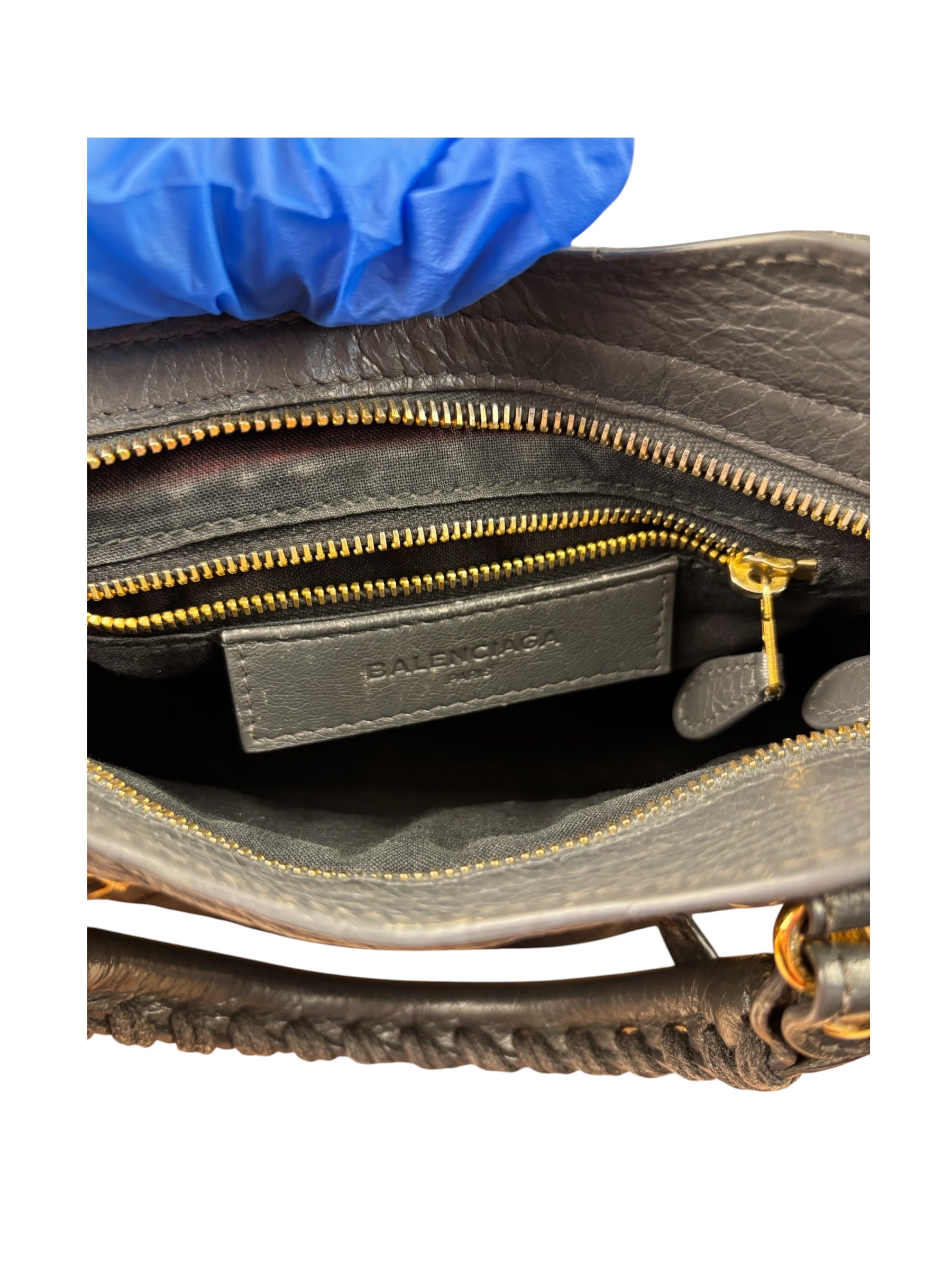 Balenciaga Grey Lambskin Motocross City Two-Way Bag
