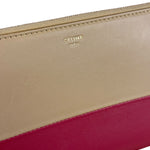 Celine Stripe Leather Zip Wallet