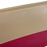Celine Stripe Leather Zip Wallet