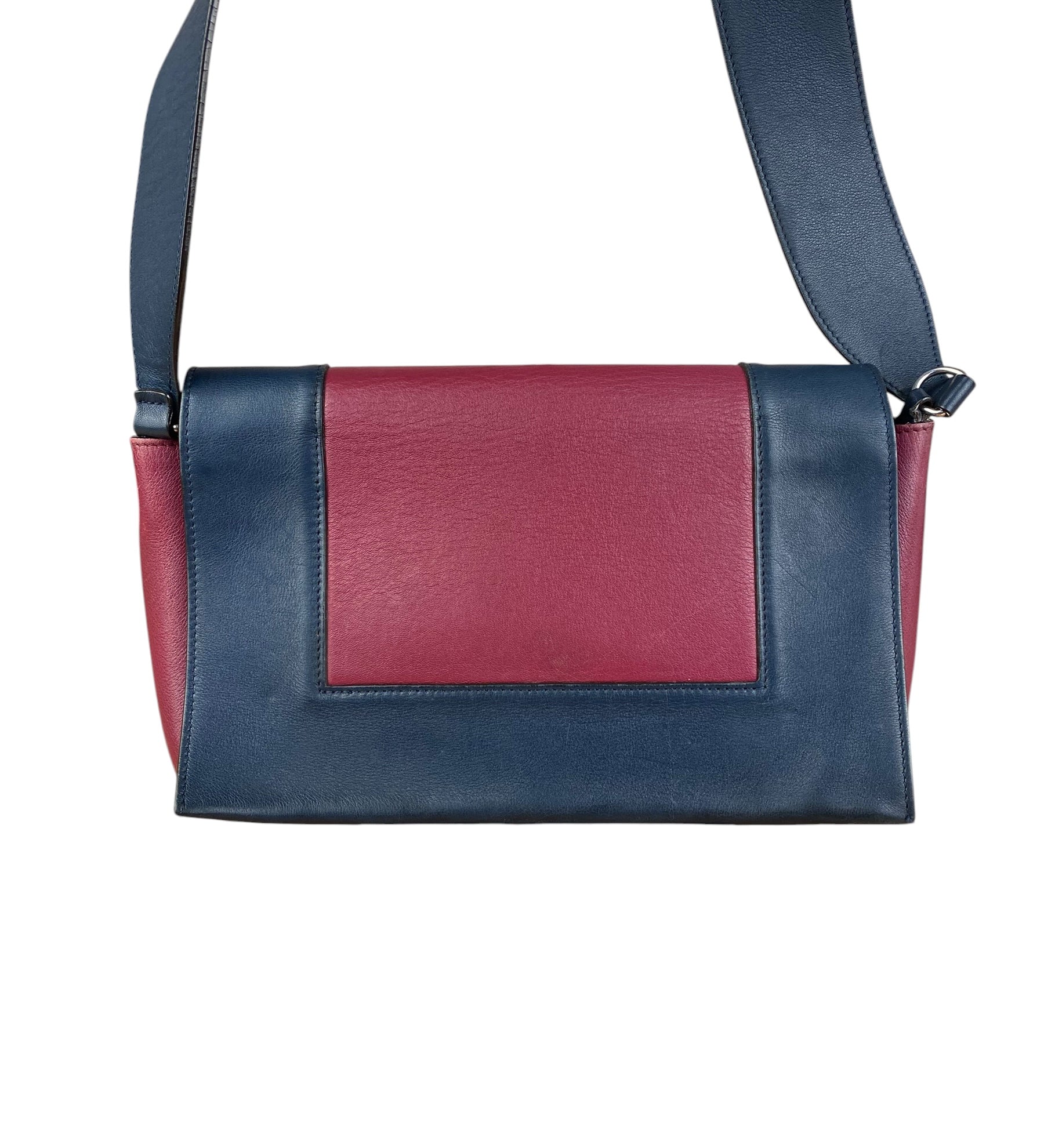 Celine Blue/Plum Leather Medium Frame Shoulder Bag