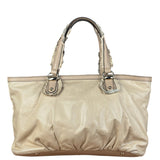 Gucci Vintage Beige Leather Ruched Handle Tote