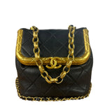 Chanel Black Quilted Leather Kiss-Lock My Crush Micro Bag 2020
