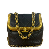 Chanel Black Quilted Leather Kiss-Lock My Crush Micro Bag 2020