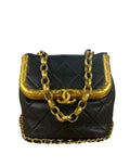 Chanel Black Quilted Leather Kiss-Lock My Crush Micro Bag 2020