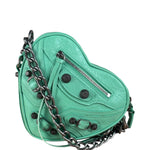 Balenciaga Green Le Cagole Heart Mini Bag
