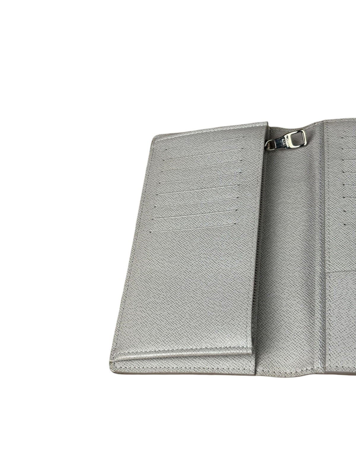 Louis Vuitton Grey Monogram Logo Story Brazza Flap Wallet
