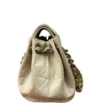 Chanel Beige Quilted Leather Accordion Double Flap Bag 2005