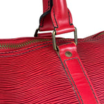 Louis Vuitton Red Epi Keepall Duffel Hand Bag