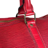 Louis Vuitton Red Epi Keepall Duffel Hand Bag