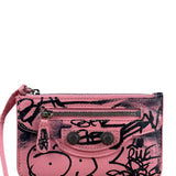 Balenciaga Pink Grafitti Le City Zip Wallet