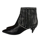 Saint Laurent Black Leather Studded Ankle Boots