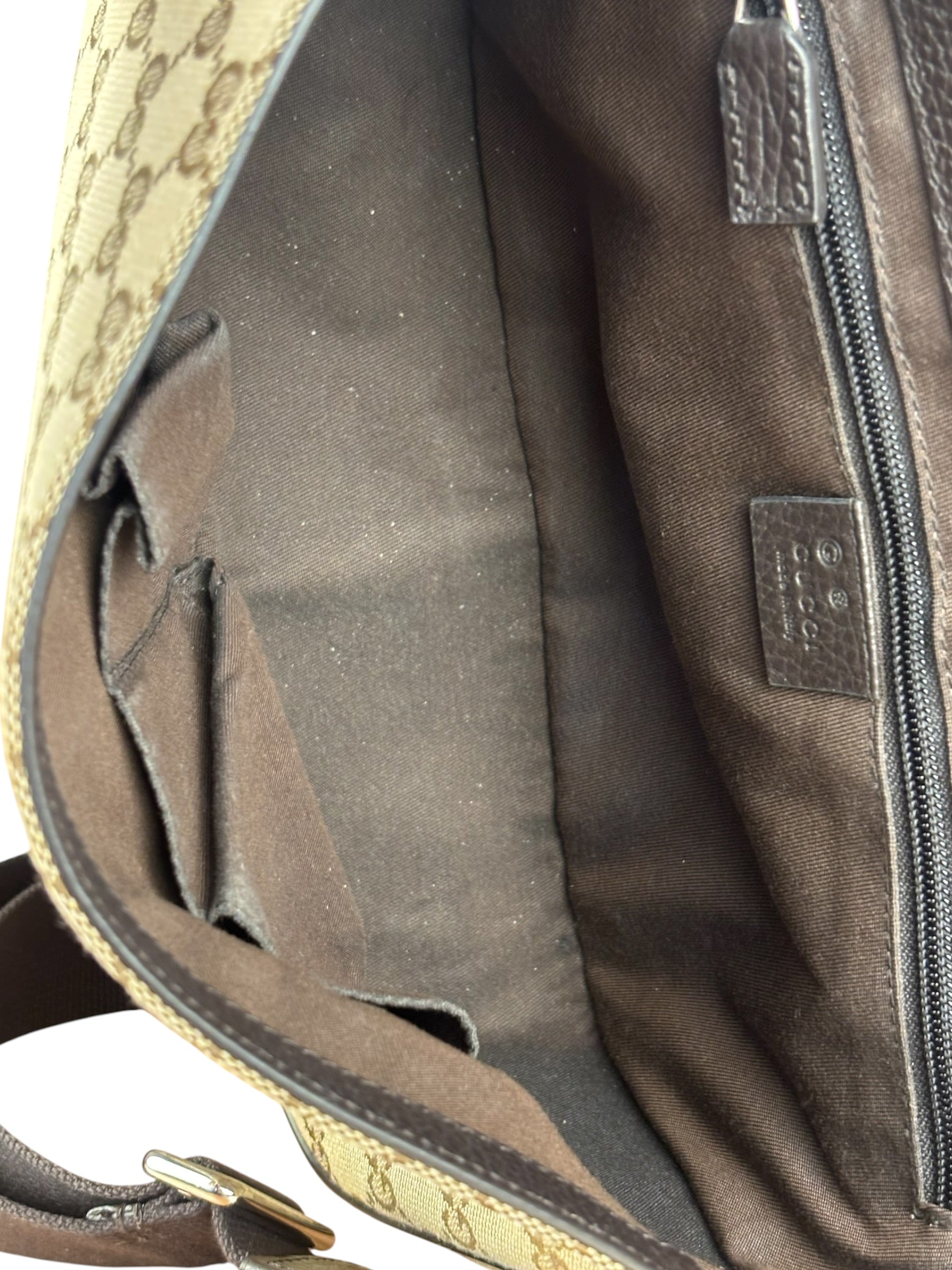 Gucci GG Canvas Print Flap Messenger Bag