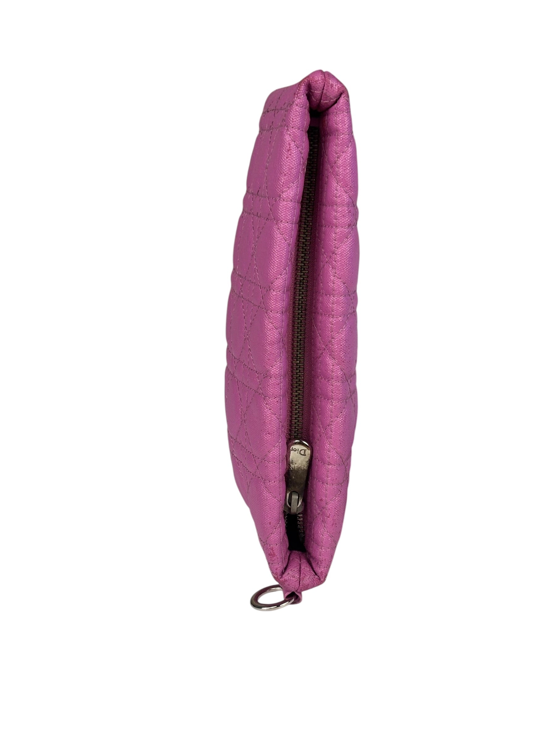 Christian Dior Fuchsia Leather  Flat Pouch