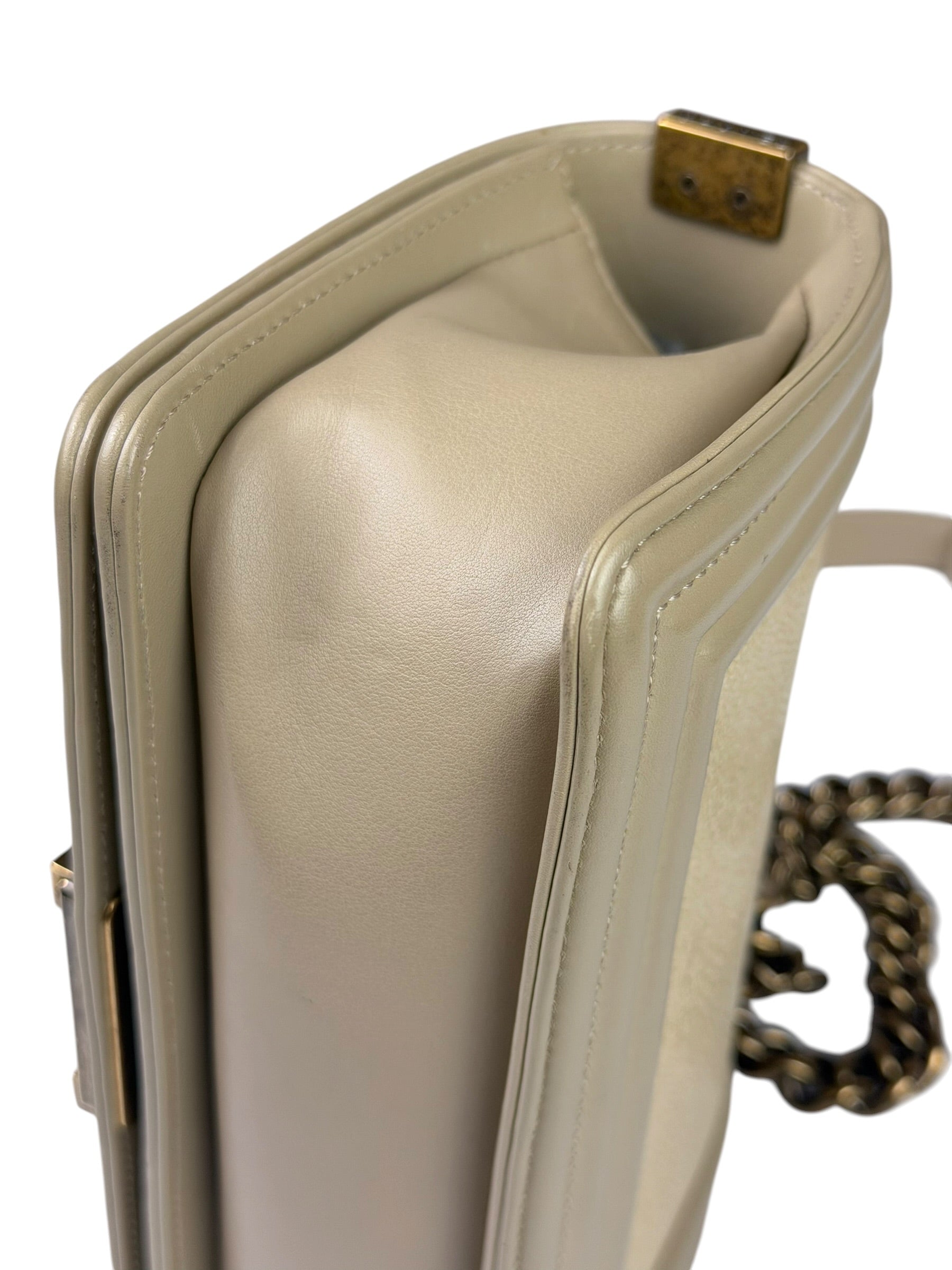 Chanel Beige Leather Boy Stingray Flap Bag 2013