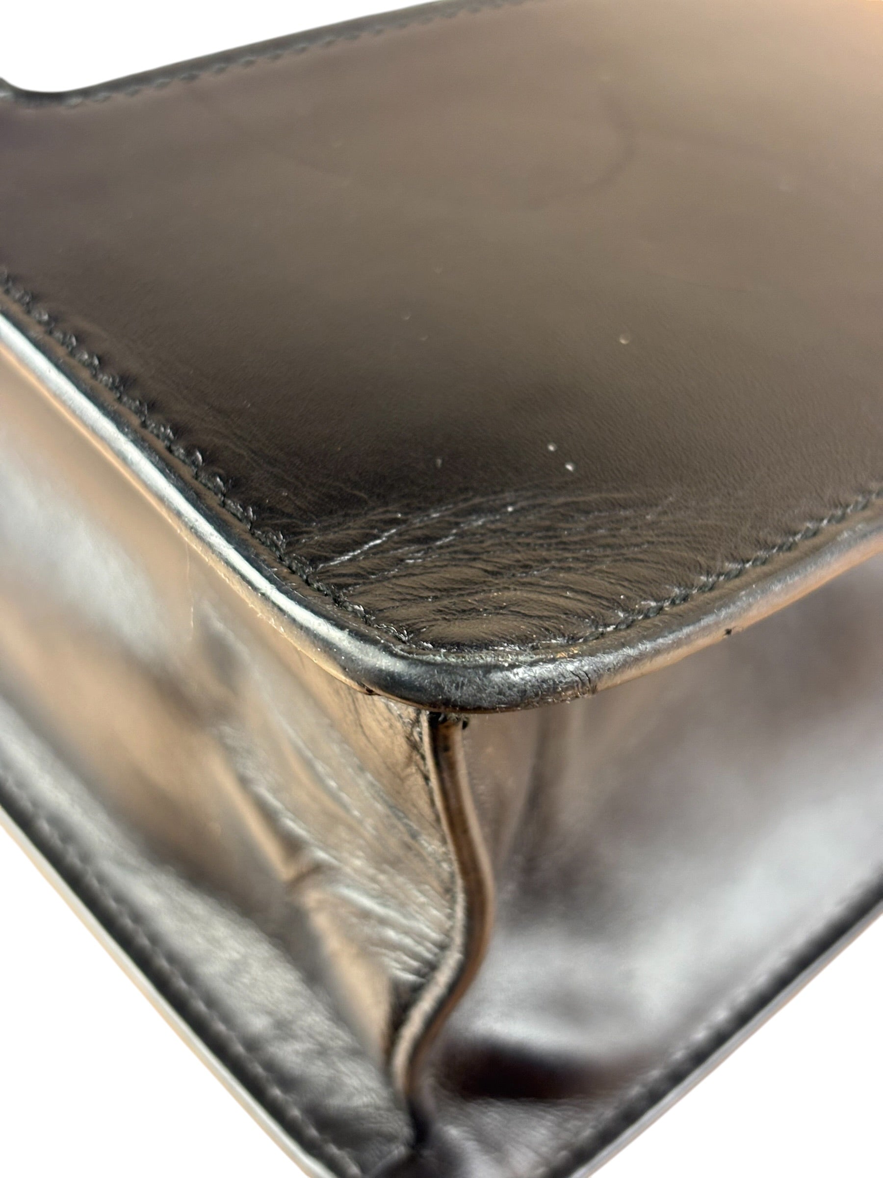 Gucci Black Leather Small Sylvie Shoulder Bag