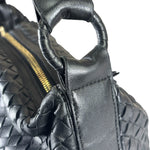 Bottega Veneta Black Intrecciato Woven Hobo Bag