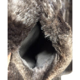 Jfa Nissin Brown Mink Fur Trim Chinchilla Fur Coat