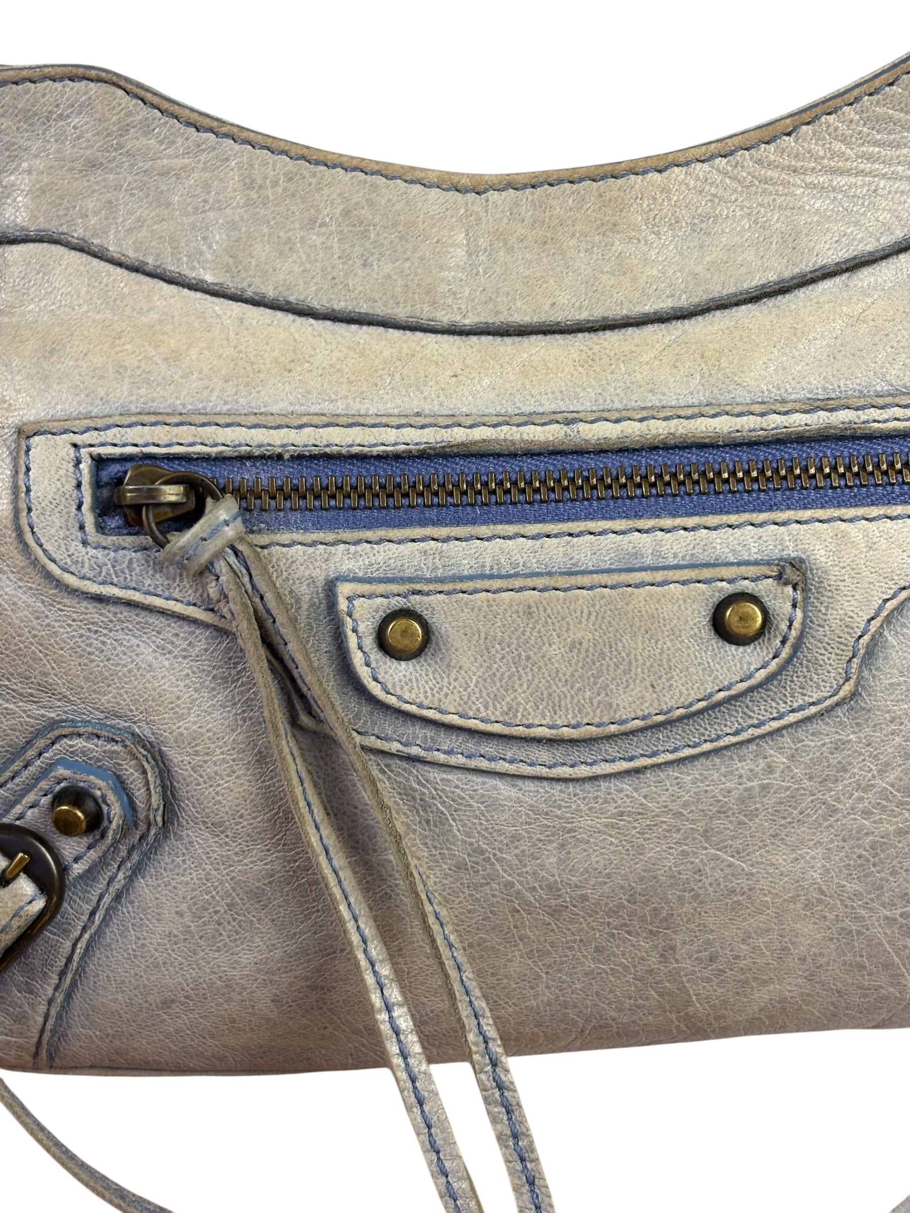 Balenciaga Light Blue Lambskin Le City Hip Pochette