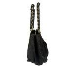 Fendi Black Leather Mia Chain Hobo Bag