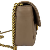 Gucci Pink Beige Leather Marmont Mini Shoulder Bag