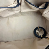 Tory Burch Saffiano Leather Navy Boston Bag
