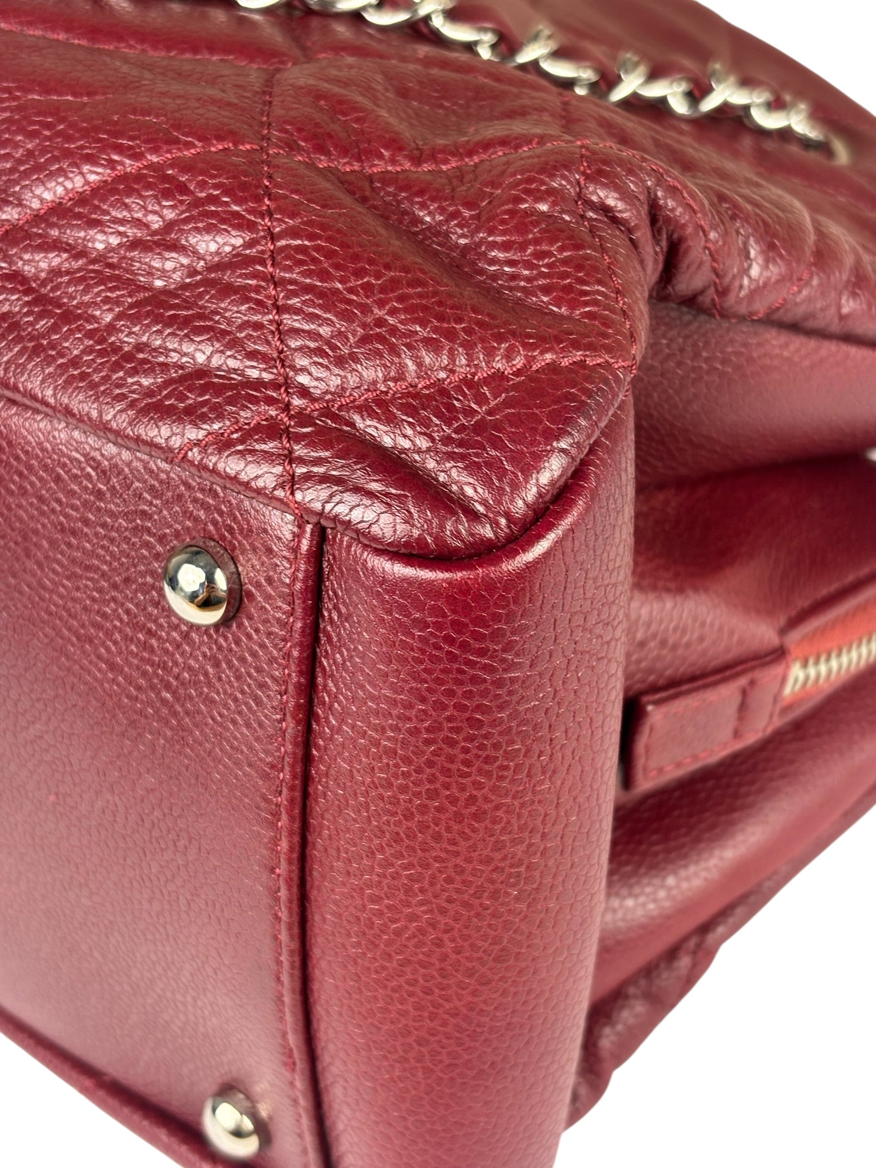 Chanel Burgundy Caviar Quilted Leather Tote 2010
