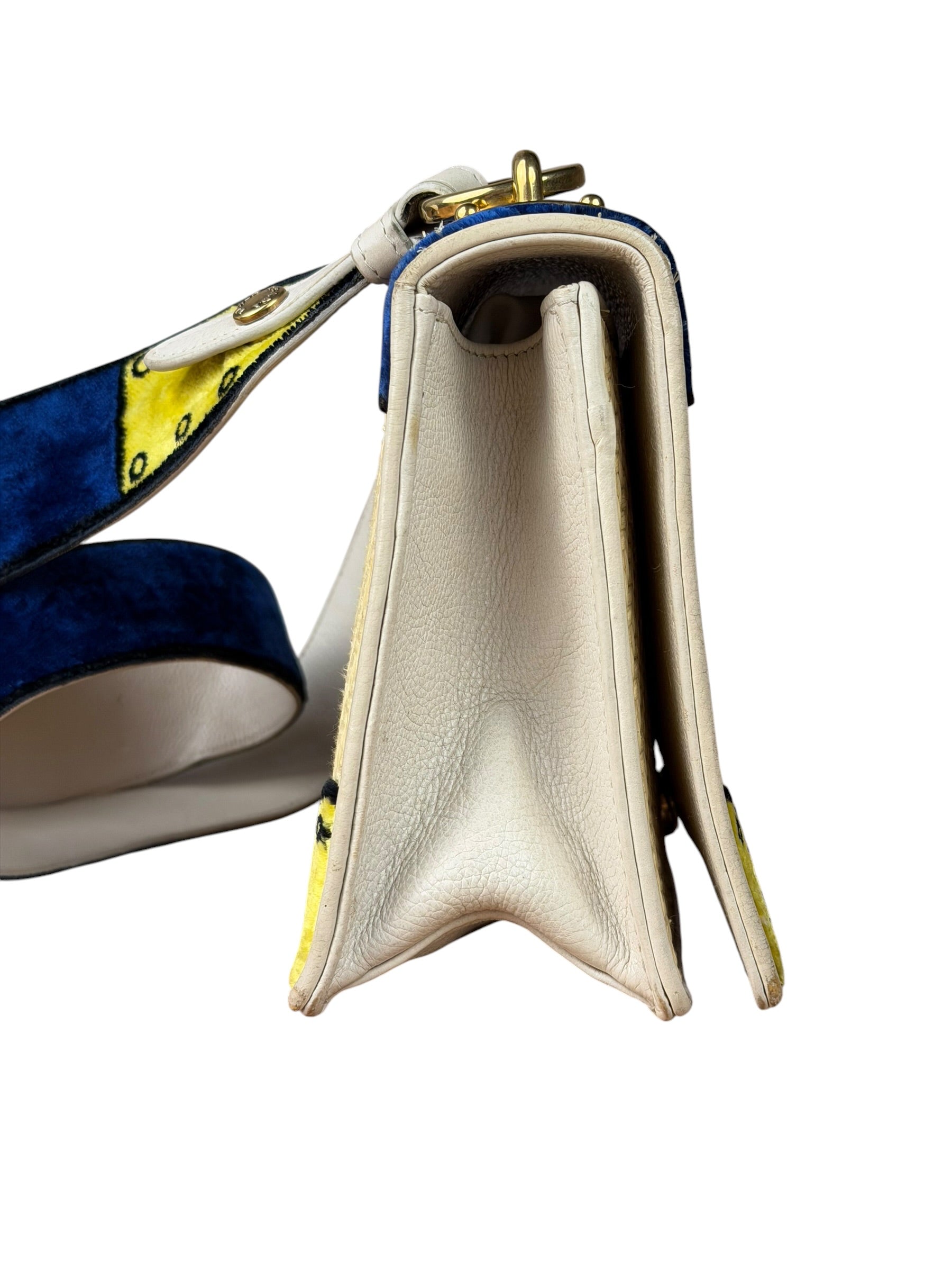 Prada Multicolor Velvet/Leather Trim Trompe L'oeil Cahier Crossbody Bag