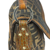 Fendi Zucca Brown Monogram Canvas FF Chef Shoulder Bag