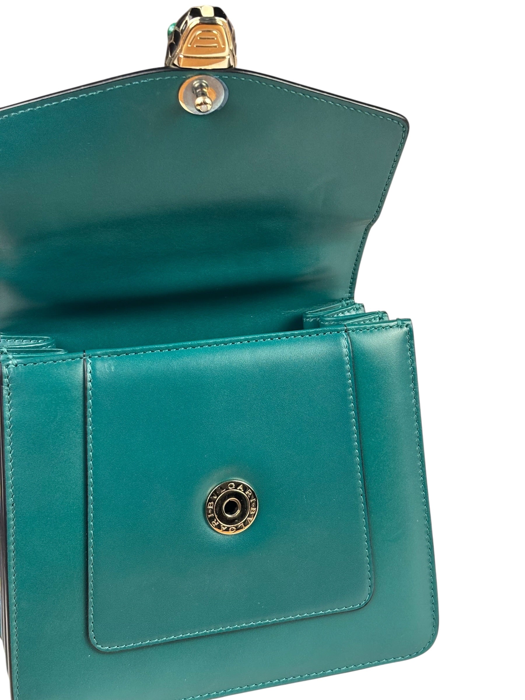 BVLGARI Serpenti Forever Mini Top Handle Bag Green