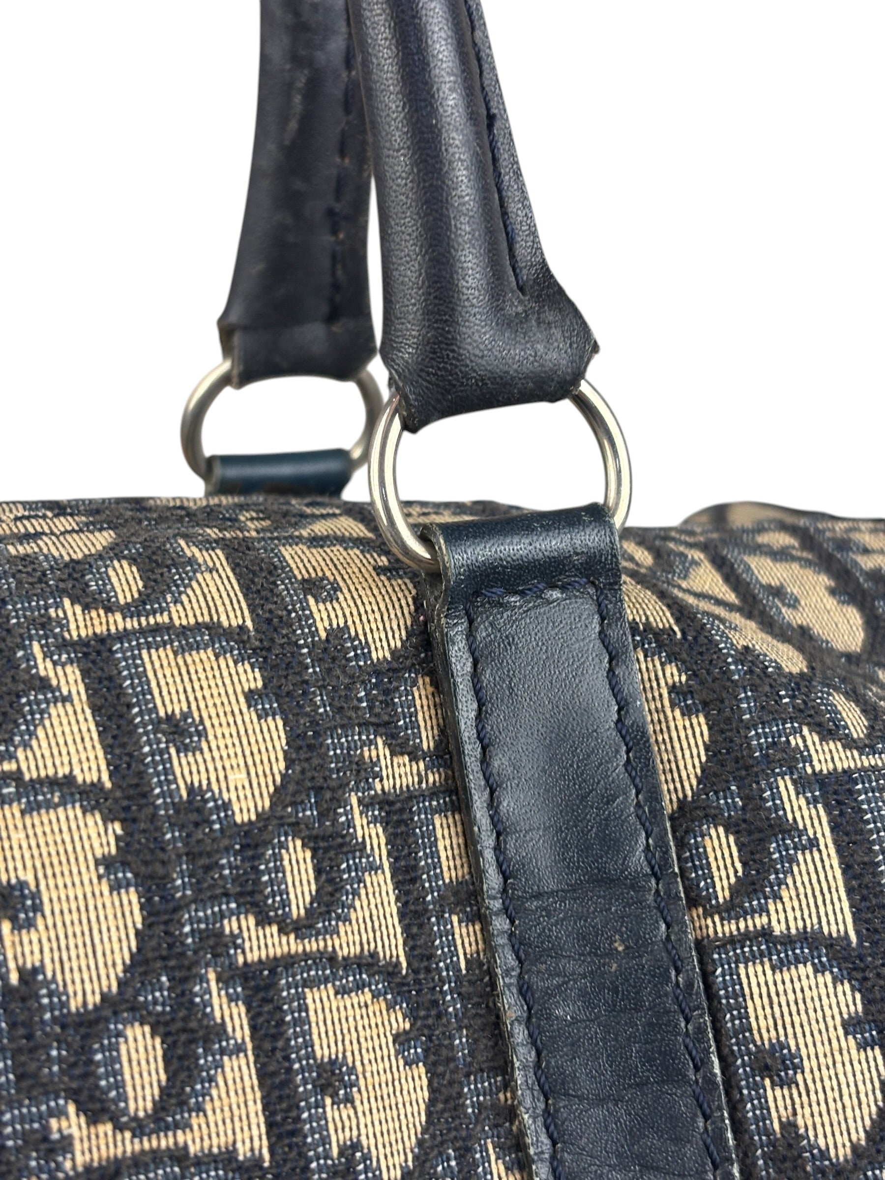 Christian Dior Vintage Navy Trotter Boston Bag