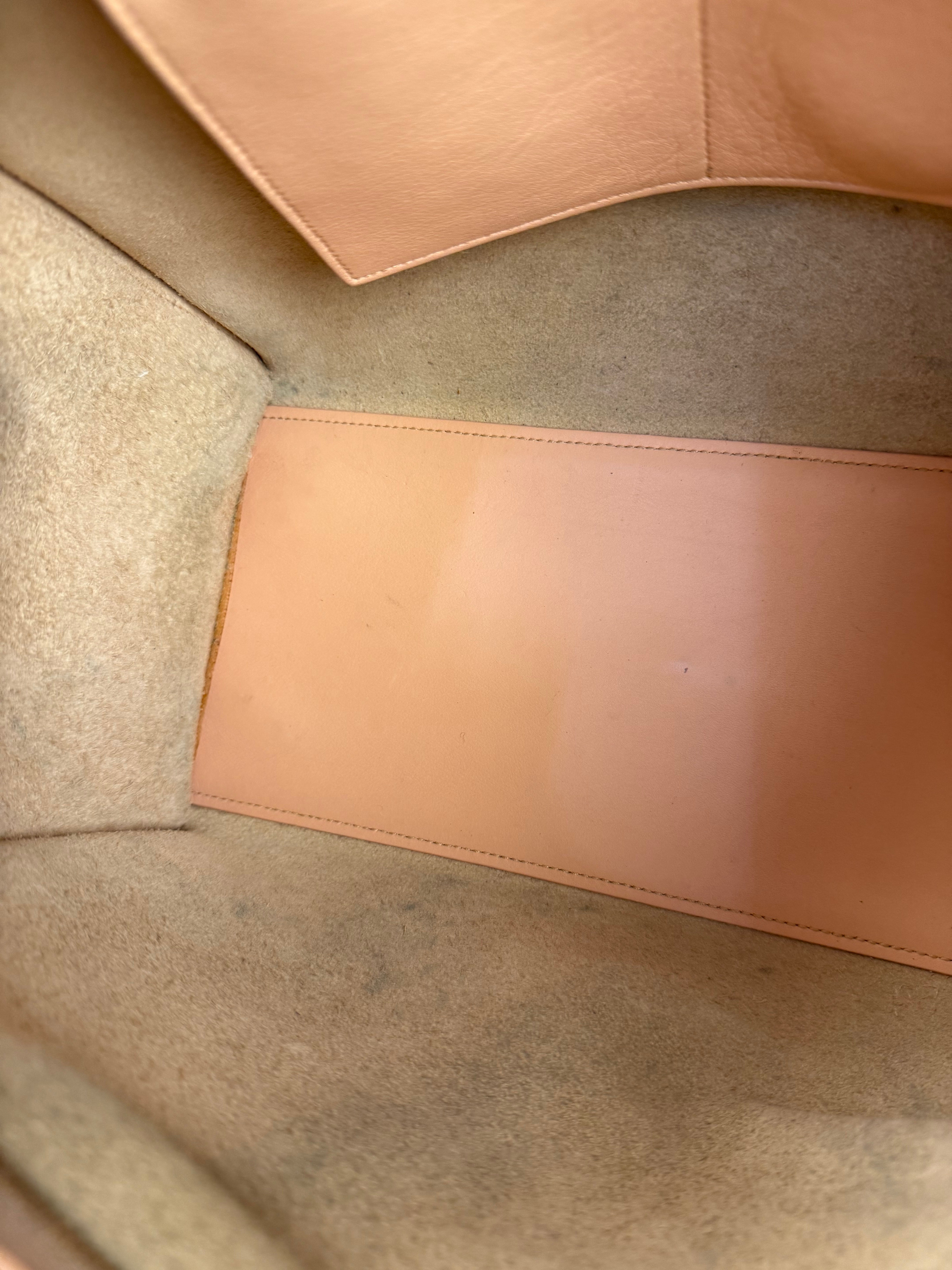 YSL Vintage Classic Y Cabas Peach Leather 2Way Handbag