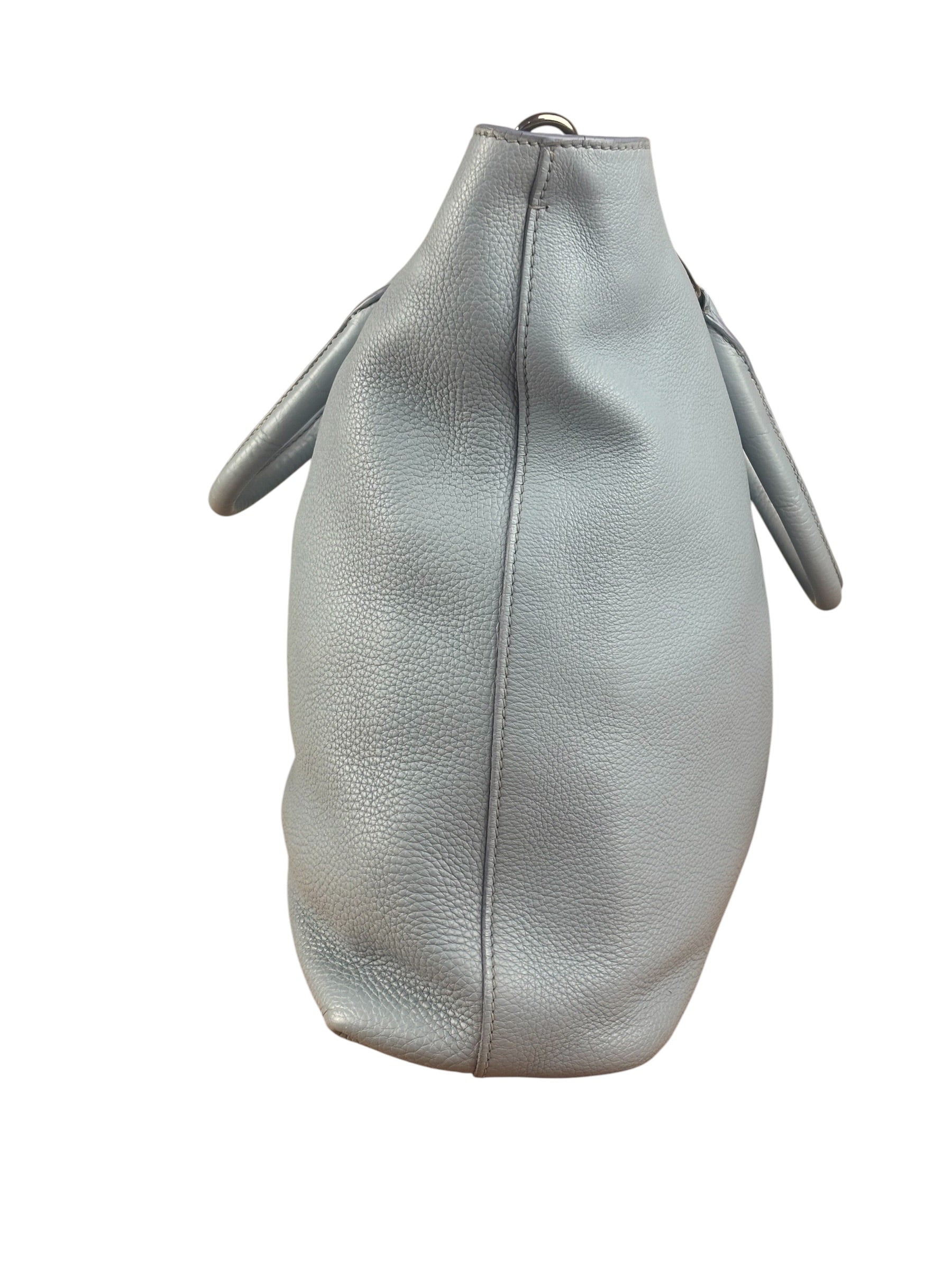 Prada Light Blue Vitello Daino Leather Tote