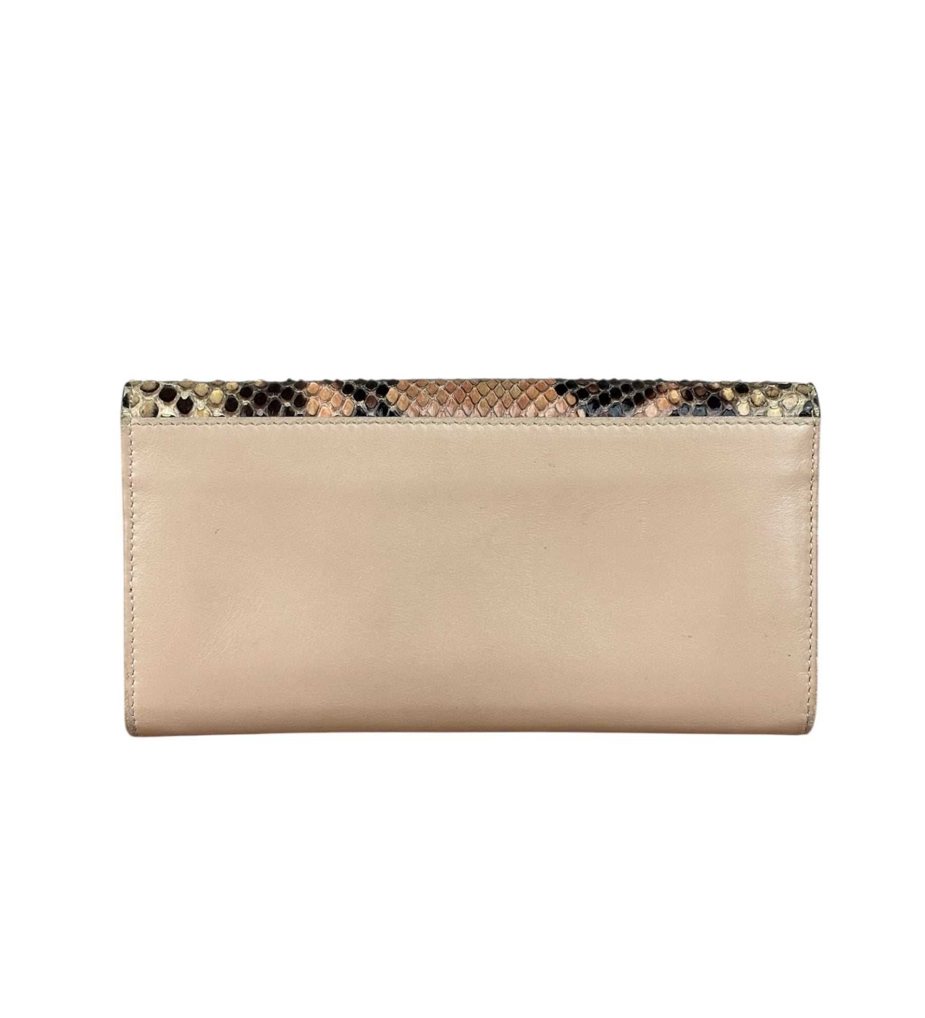 Salvatore Ferragamo Multi-Toned Leather Python Gancini Continental Wallet