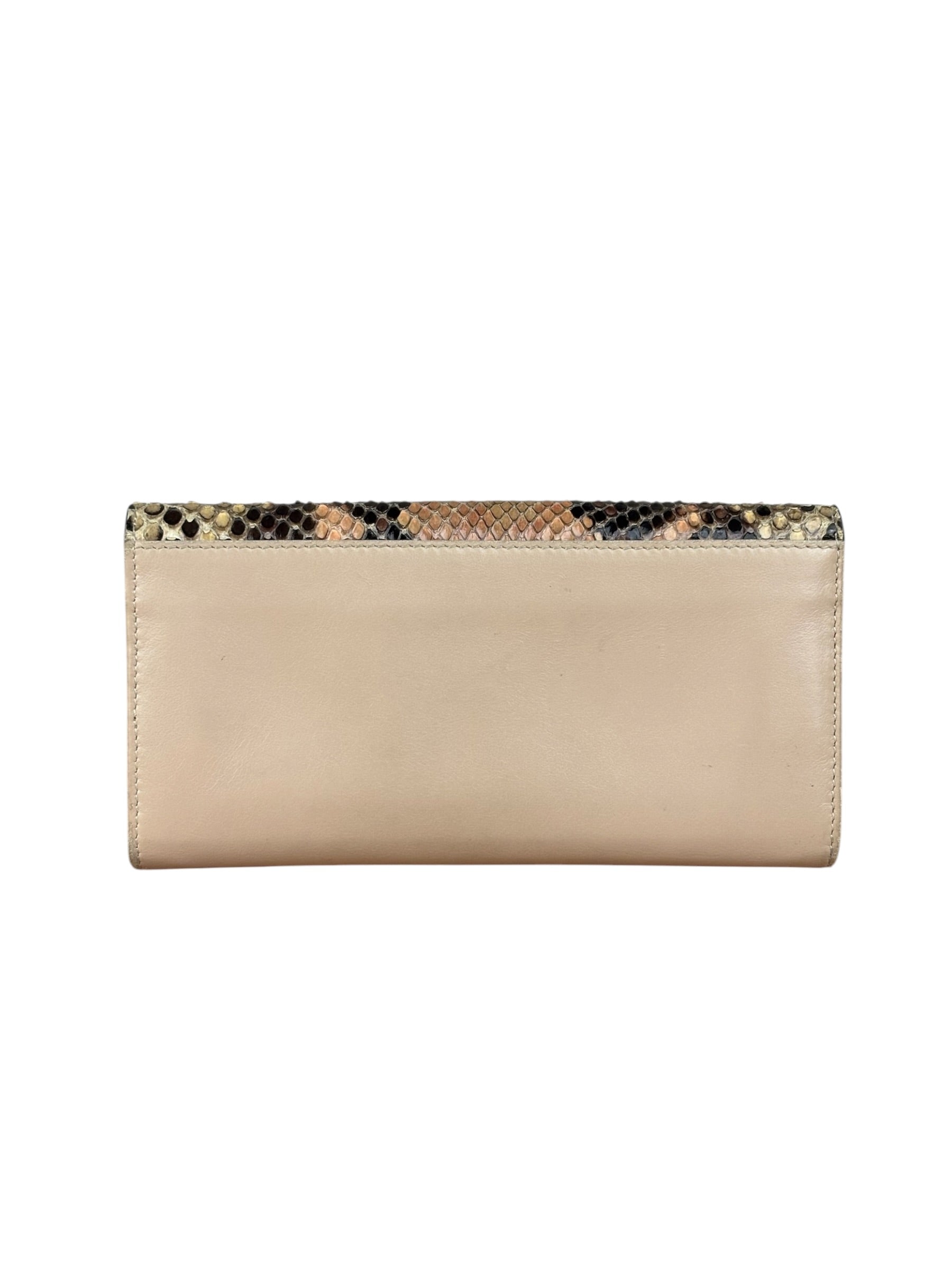 Salvatore Ferragamo Multi-Toned Leather Python Gancini Continental Wallet