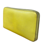 Hermes Yellow Leather Silk'In Classique Long Wallet