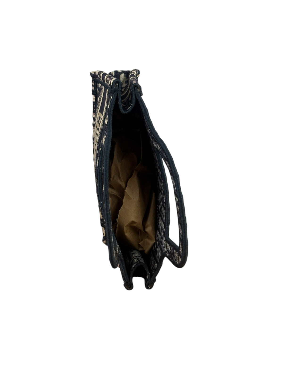 Christian Dior Navy Small Oblique Embroidery Tote