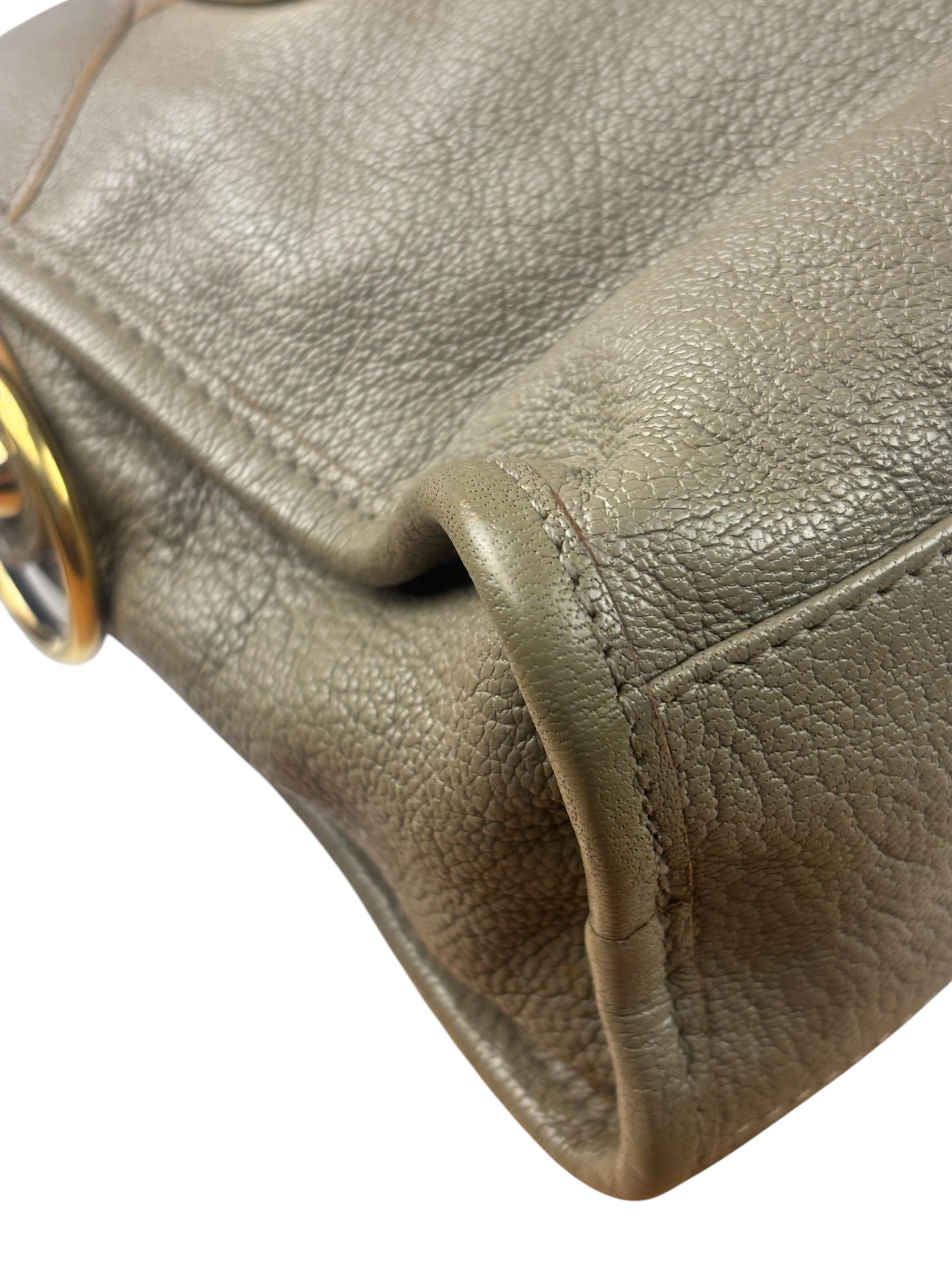 Balenciaga Gris Taupe Leather Mini Metallic Edge City Two-Way Bag