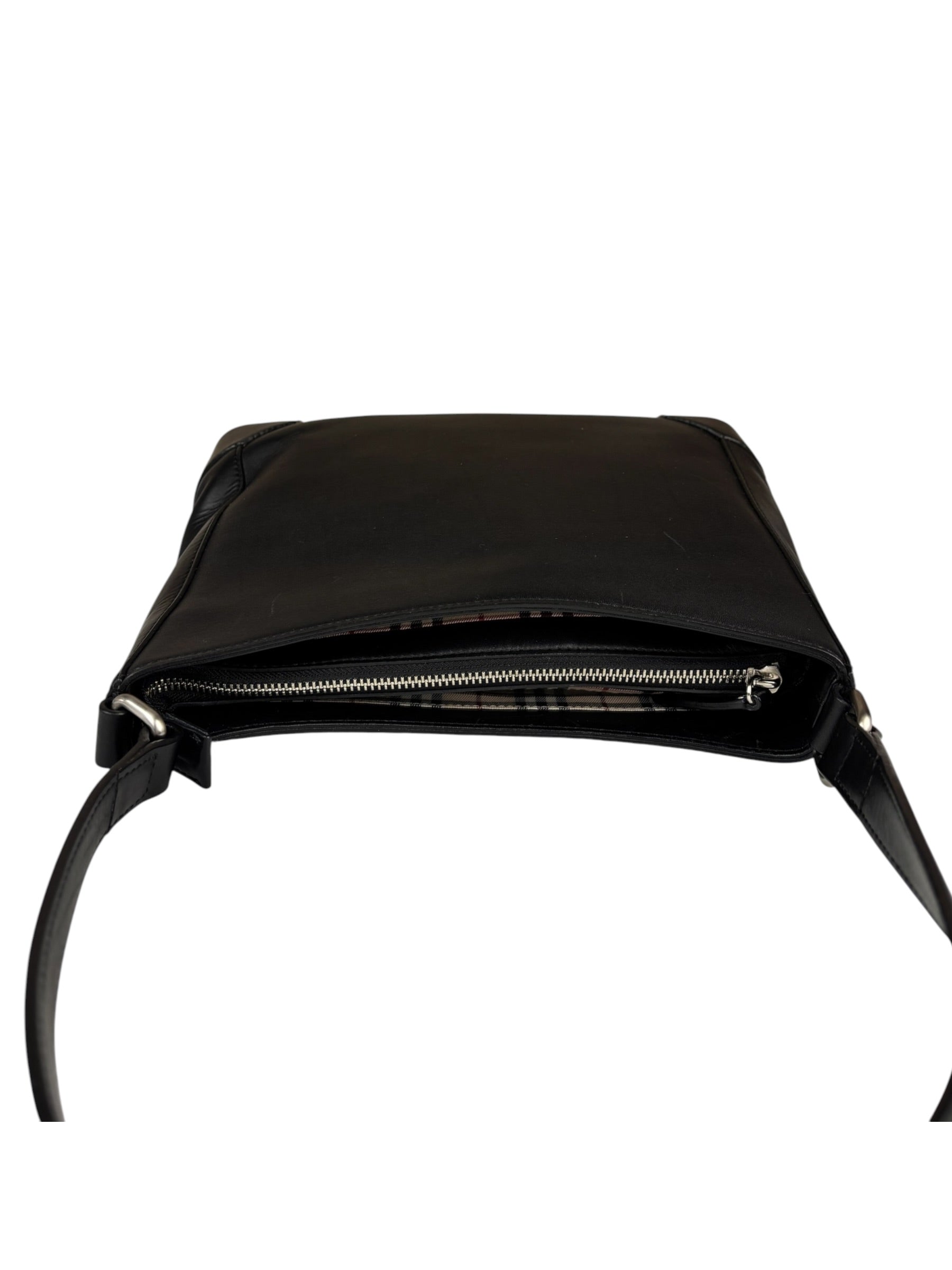Burberry Black Leather Hobo Bag
