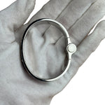 Hermes Palladium Plated Charniere Enamel Bangle PM