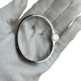Hermes Palladium Plated Charniere Enamel Bangle PM