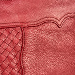 Bottega Veneta Red Leather Intrecciato Trim Hobo Bag