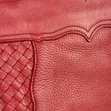 Bottega Veneta Red Leather Intrecciato Trim Hobo Bag