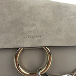 Chloe Grey Leather/Suede Faye Clutch