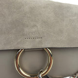 Chloe Grey Leather/Suede Faye Clutch